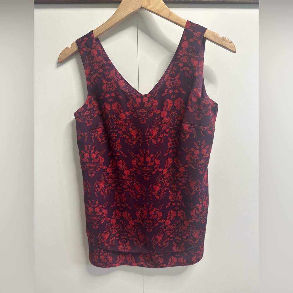 CAbi Red and Purple Floral Tank Top